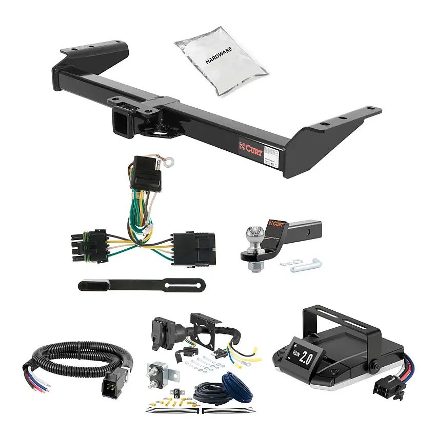 00-02 GMC  New body style, 4.8L or 5.3L 2 CURT Trailer Hitch + Assure Proportional Brake Controller Kit HBCW1309