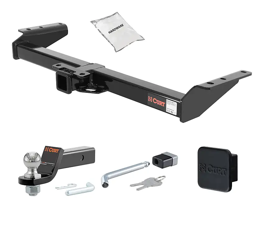 00 - 02 Chevrolet  2in. CURT Trailer Hitch + Ball Mount + Cover + Lock Kit HWA589