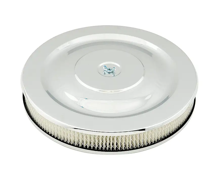 Mr. Gasket 1480 Mr. Gasket Air Cleaner - 14 Inch Diameter x 2-1/4 Inch Tall - Chrome
