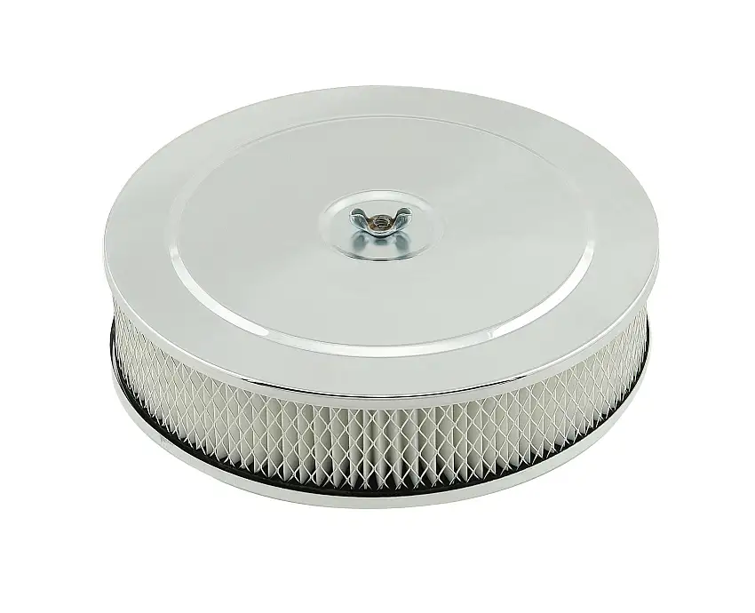 Mr. Gasket 1487 Mr. Gasket Air Cleaner - 9 Inch Diameter x 2-3/4 Inch Tall - Chrome