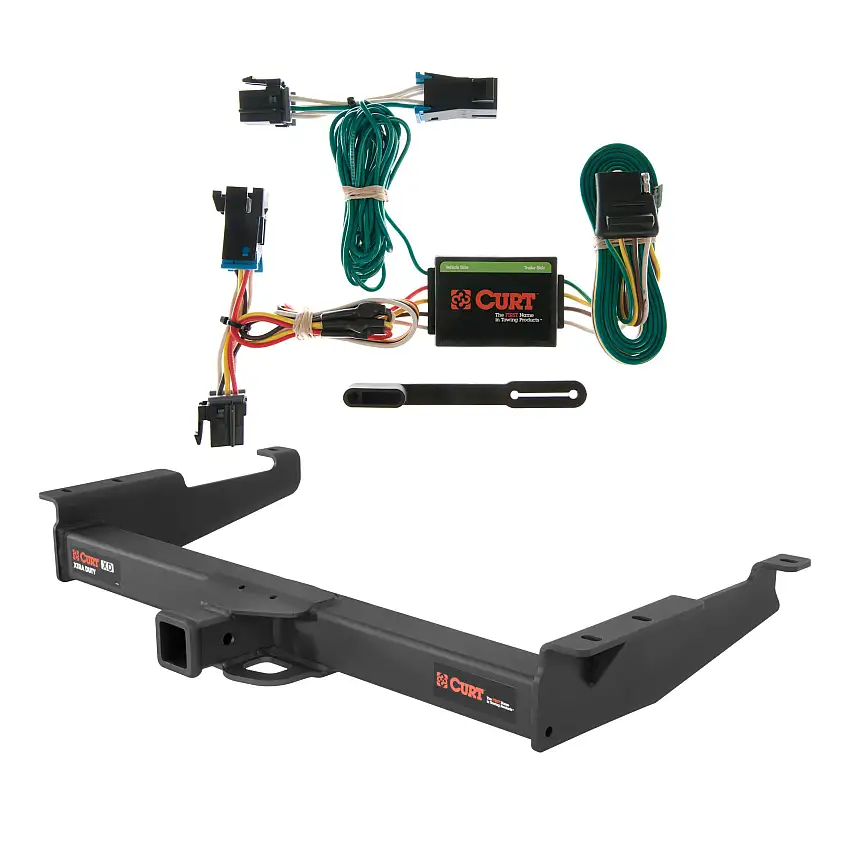 00 - 02 GMC Savana 2500 Curt 2", Class 5 Trailer Tow Hitch + 4-flat Wiring Kit 15320