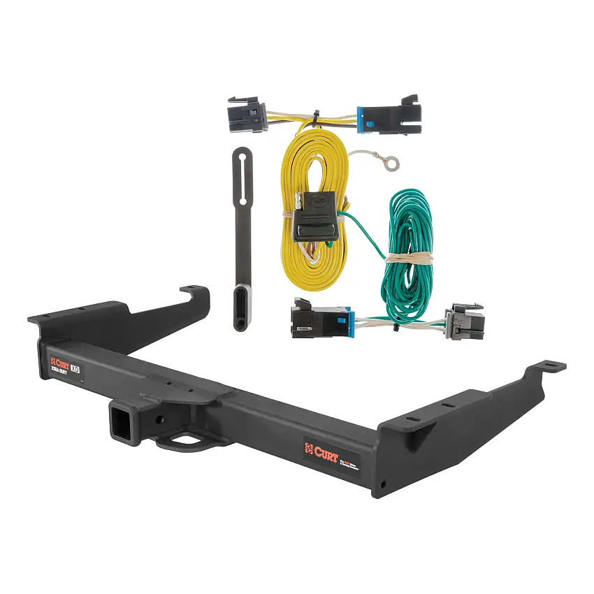 03 - 24 GMC Savana 3500 Excluding cutaway models Curt 2", Class 5 Trailer Tow Hitch + 4-flat Wiring Kit 15320