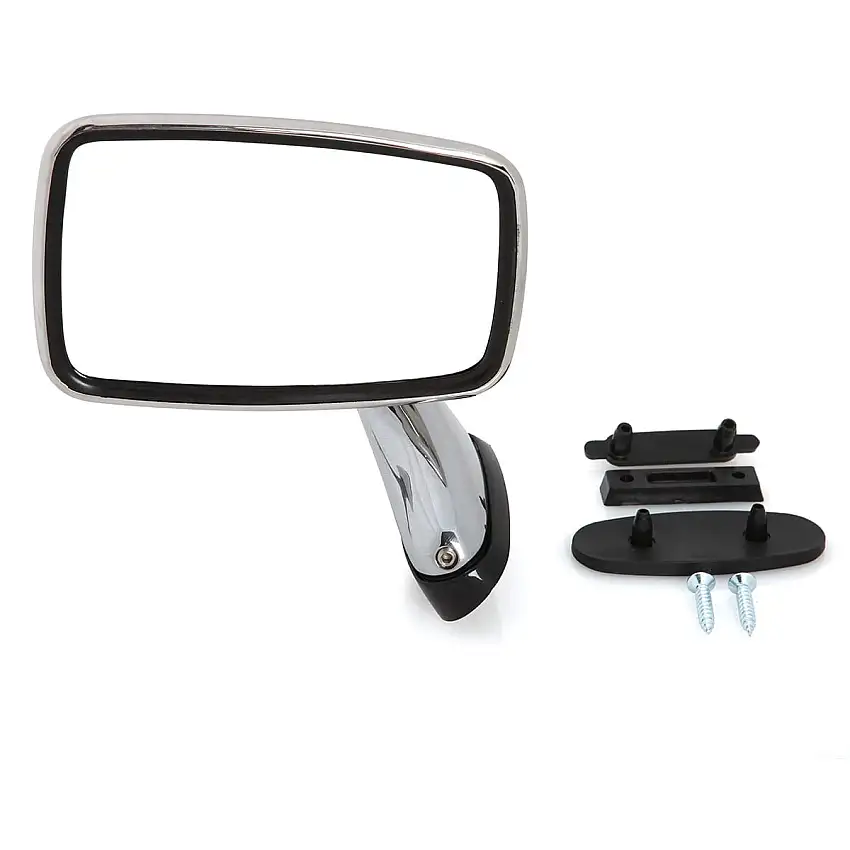 Left Door Mirror, Stainless Steel, Flat Lens by TEX