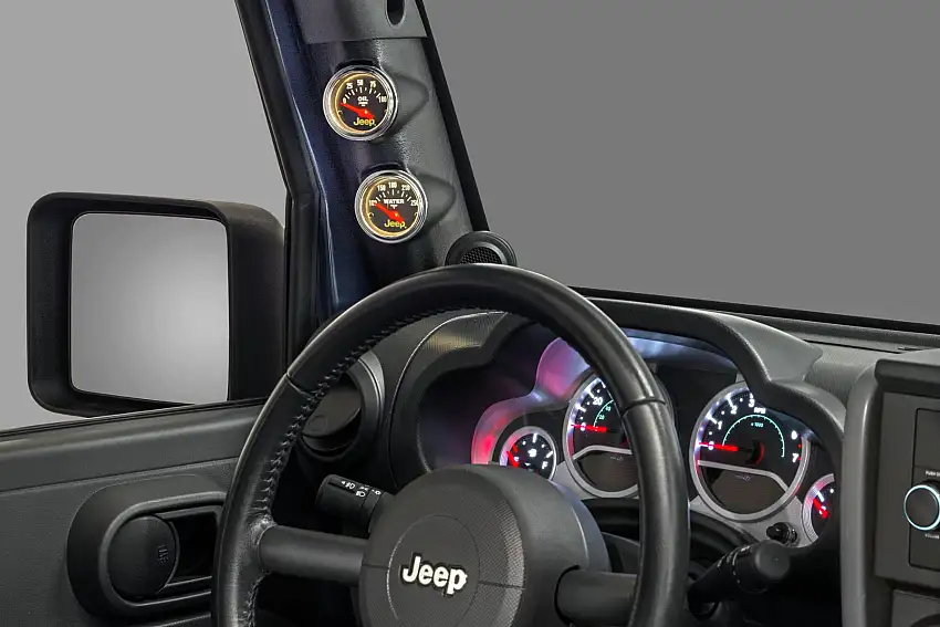 Auto Meter A Pillar Dual Gauge Pod for 07-18 Jeep Wrangler JK, JKU 15221-
