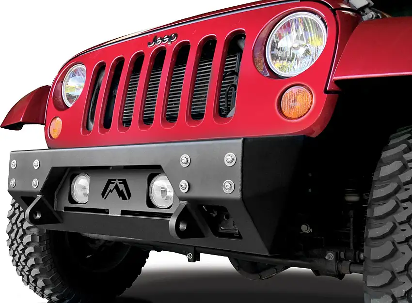 Fab Fours FMJ Front Stubby Winch Bumper for 07-18 Jeep Wrangler JK, JKU JK07B18551
