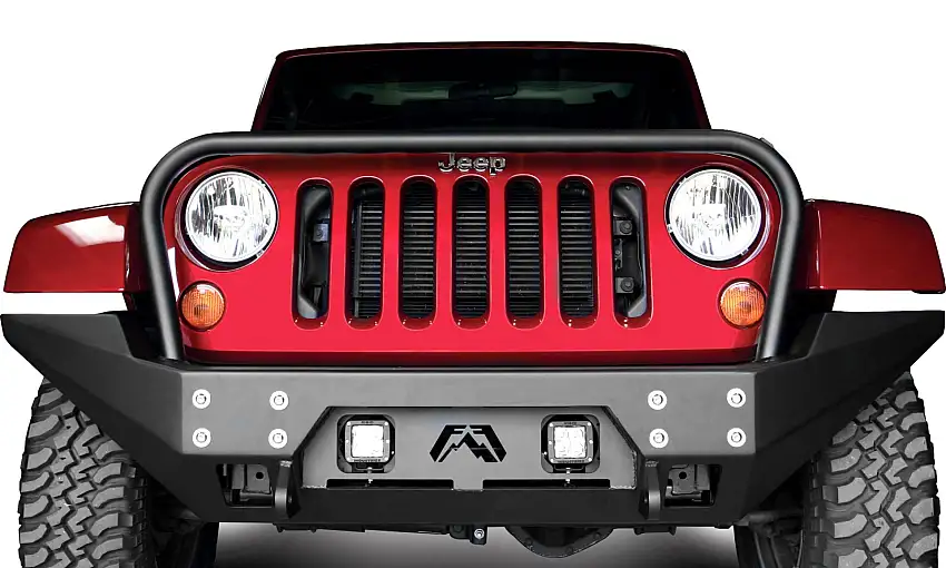 Fab Fours FMJ Front Full Width Winch Bumper with Grille Guard for 07-18 Jeep Wrangler JK, JKU JK07B18581