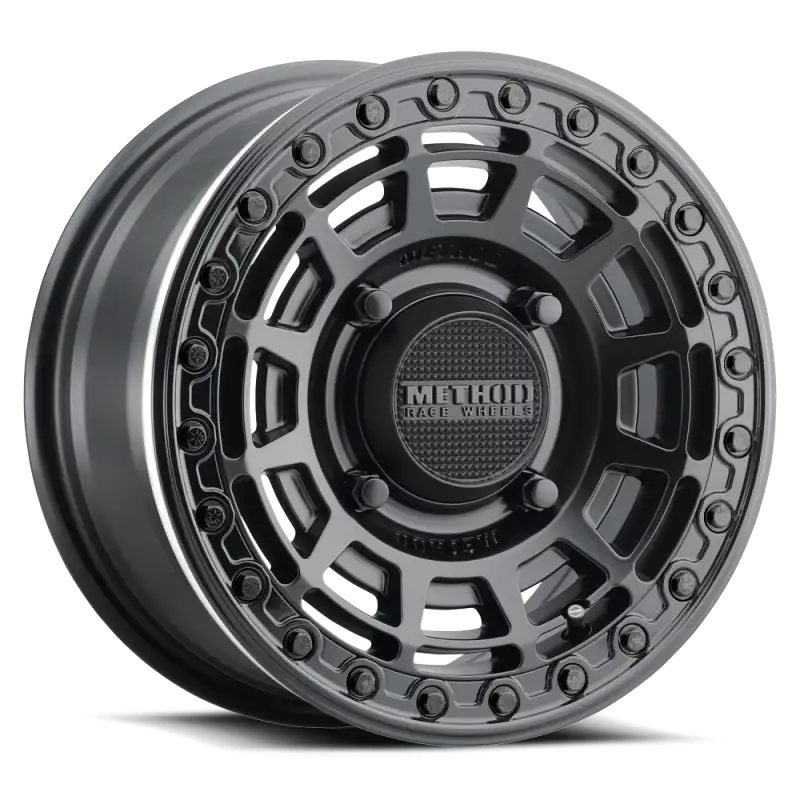 Method MR415 Beadlock 15x7 / 5+2/38mm Offset / 5x4.5 / 76mm CB Matte Black Wheel - Gloss Black Ring