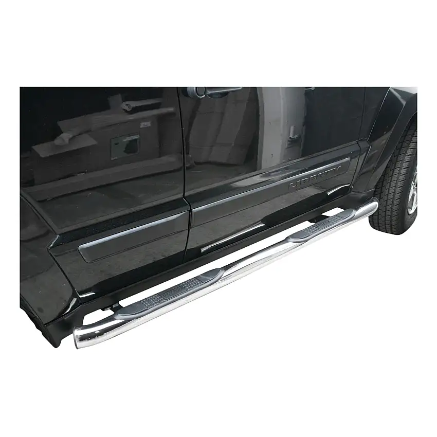 Aries Automotive 3" Round Side Bars In Stainless Steel For 2008-12 Jeep Liberty KK Models 201005-2