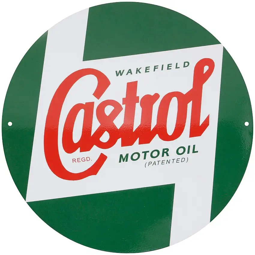 Castrol Enamel Round Sign - 15 3/4"