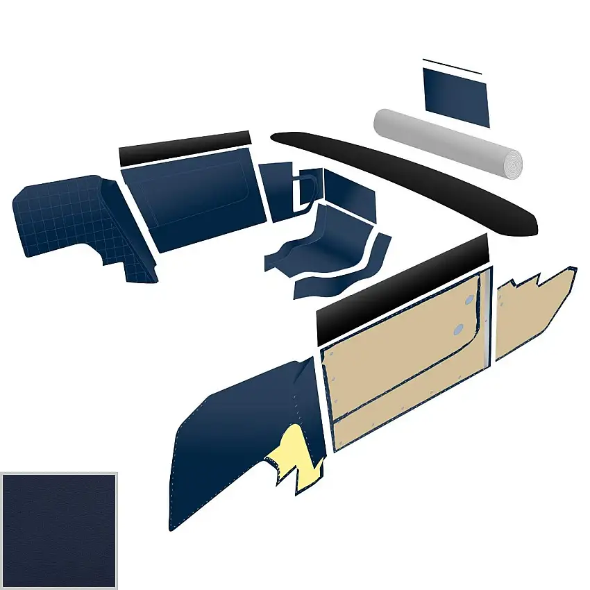 BJ8 Complete Blue Vinyl Panel Kit, Late Type