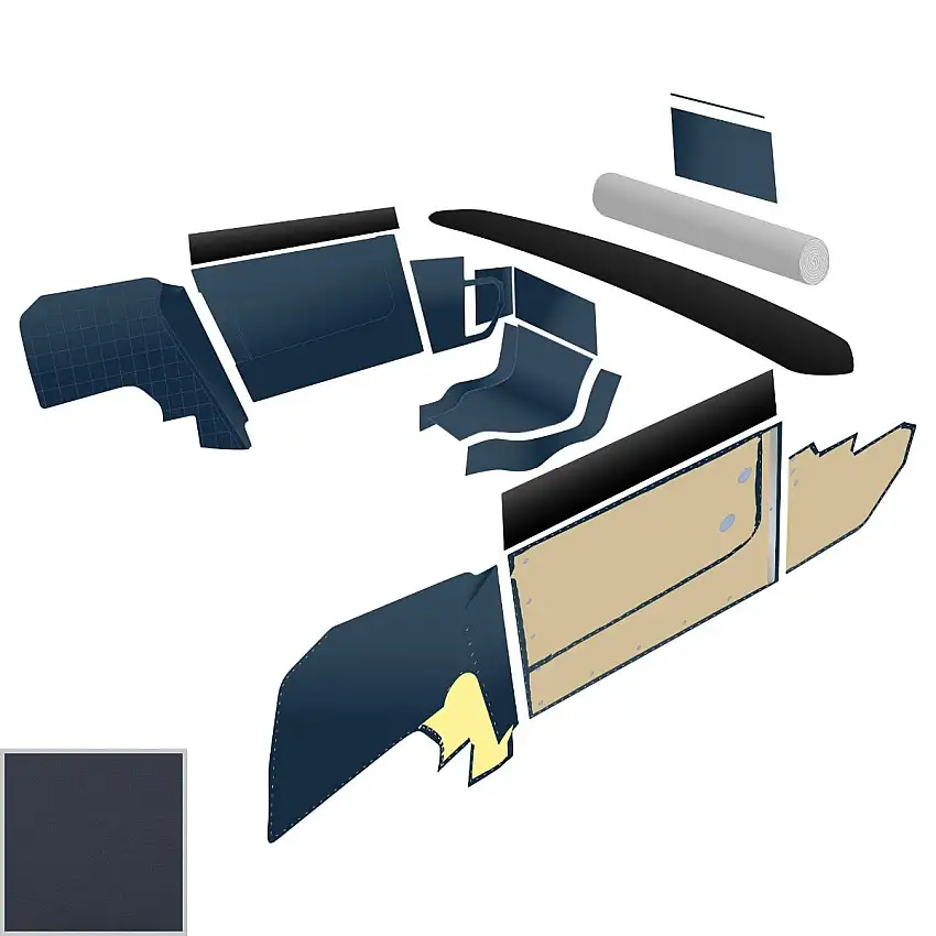 BJ8 Complete Dark Blue Vinyl Panel Kit, Late Type