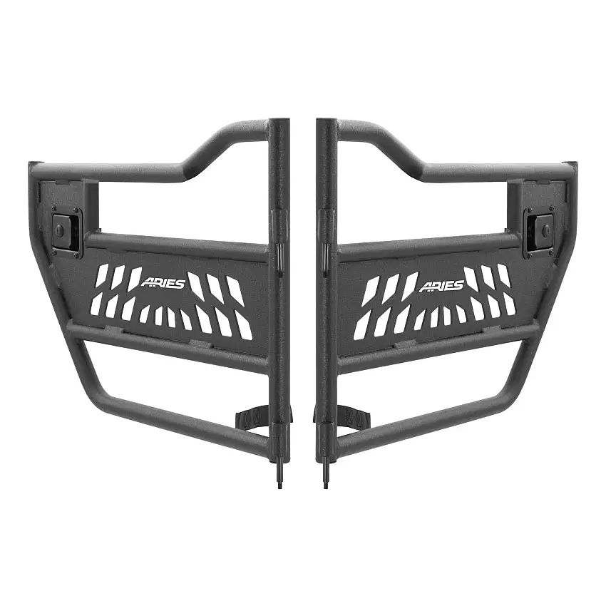 Aries Automotive Tubular Rear Doors In Textured Black For 2007-18 Jeep Wrangler JK Unlimited 4 Door Models 25009