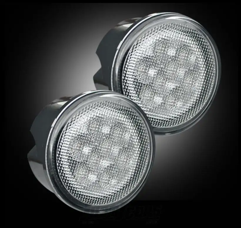 Recon Front Turn Signal LED Kit (Clear w/Amber) For 2007-18 Jeep Wrangler JK 2 Door & Unlimited 4 Door Models 264134CL