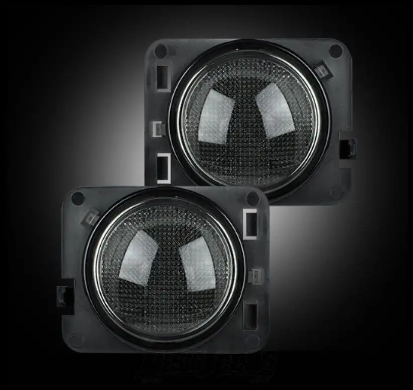 Recon Side Turn Signal LED Kit (Smoked With Amber) For 2007-18 Jeep Wrangler JK 2 Door & Unlimited 4 Door Models 264135BK