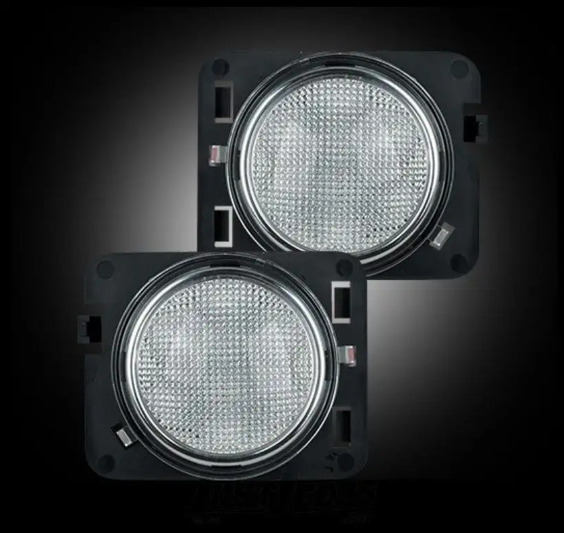 Recon Side Turn Signal LED Kit (Clear W/Amber) For 2007-18 Jeep Wrangler JK 2 Door & Unlimited 4 Door Models 264135CL