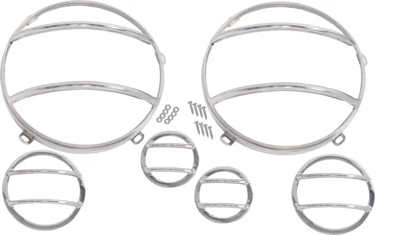 Kentrol 30013 Jeep JK Headlight and Marker Cover Set 6 Pieces 07-18 Wrangler JK Polished Silver Kentrol