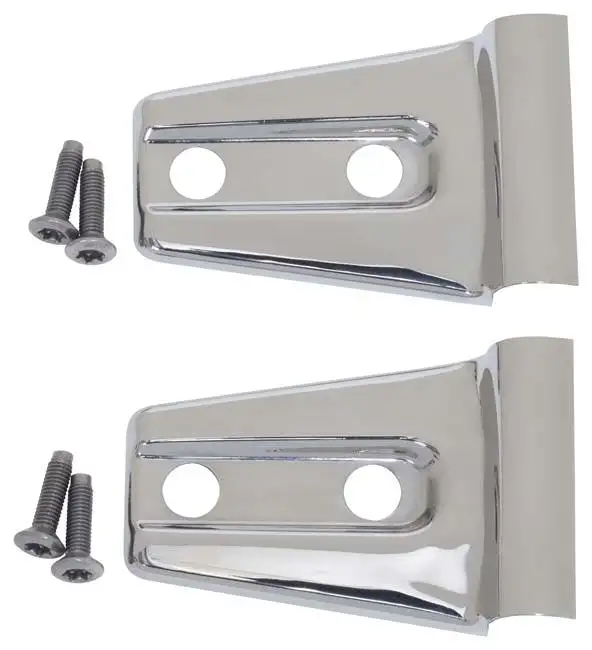 Kentrol 30019 Jeep JK Hood Hinge Overlays Pair 07-18 Wrangler JK Polished Silver Kentrol