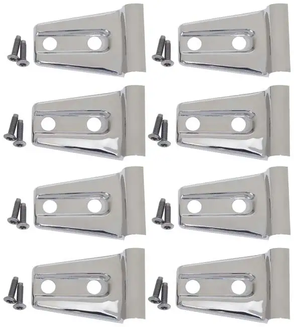 Kentrol 30021 Jeep JK Door Hinge Overlays 8 Pieces 4 Door 07-18 Wrangler JK Polished Silver Kentrol