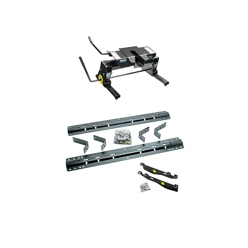 2002-2004 Ford F-350 Super Duty Except Cab & Chassis Reese 16K Slider Fifth Wheel, Dual Jaw, Complete System, Square Tube Slider (Includes Rails & Custom Fit Brackets)