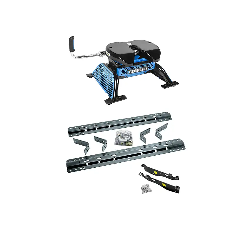 1999-2001 Ford F-350 Super Duty Except Cab & Chassis Reese 20K, M5 Fifth Wheel Hitch Complete Kit with Talon Jaw Lock | 20,000 lb Capacity Heavy Duty Towing (Includes Rails & Custom Fit Brackets)