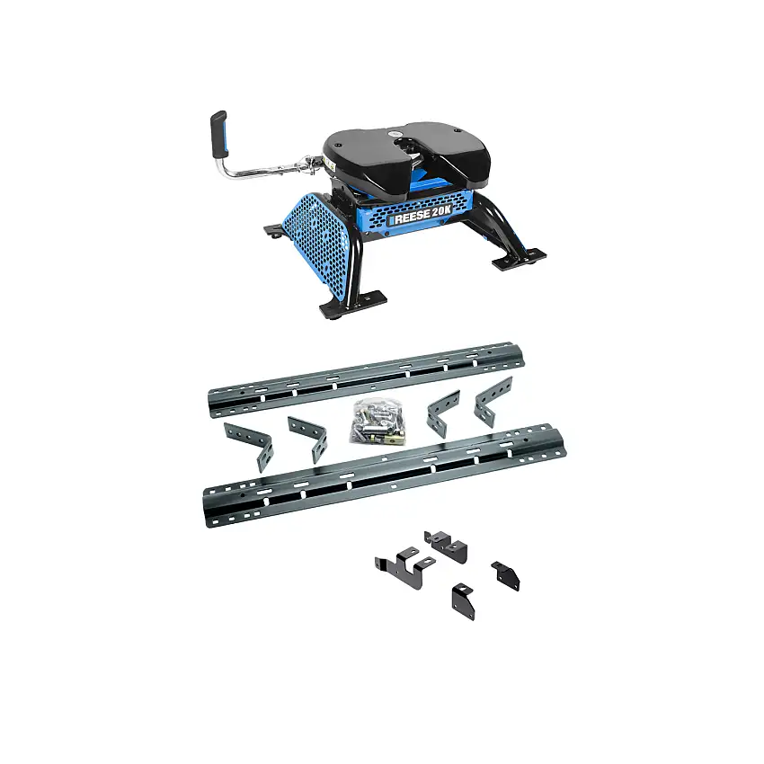 2014-2014 RAM 2500 Reese 20K, M5 Fifth Wheel Hitch Complete Kit with Talon Jaw Lock | 20,000 lb Capacity Heavy Duty Towing (Includes Rails & Custom Fit Brackets)