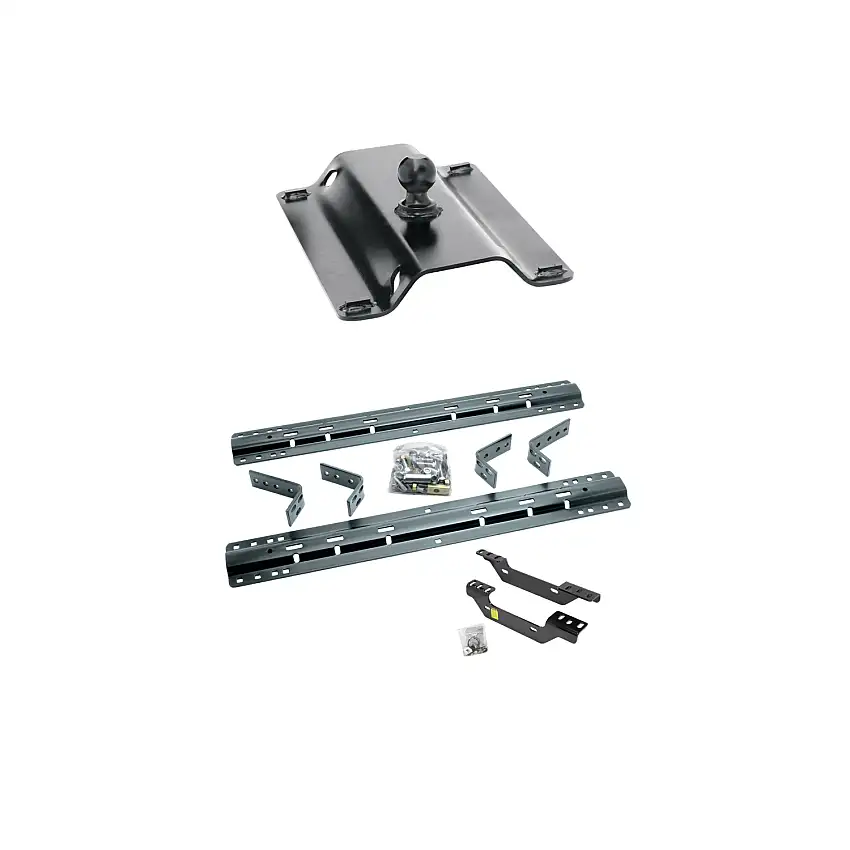 2015-2019 Chevrolet Silverado 3500 HD Except w/OEM HD Towing Prep Package Reese 25K Fifth Wheel Gooseneck Plate w/ Universal Rail Kit & Custom Fit Brackets