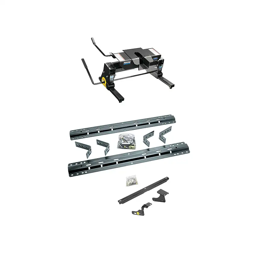 2013-2014 RAM 1500 Reese 16K Slider Fifth Wheel, Dual Jaw, Complete System, Square Tube Slider (Includes Rails & Custom Fit Brackets)