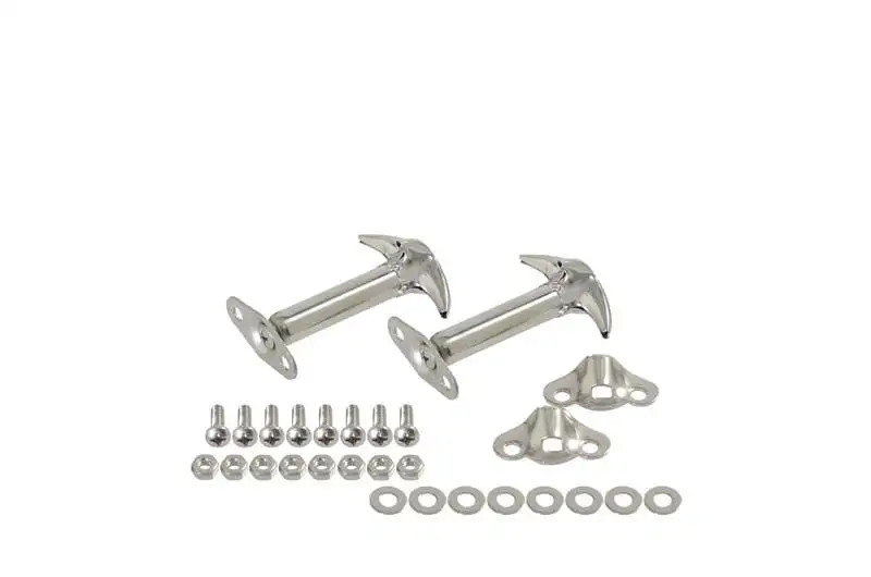 Kentrol 30401 Jeep CJ/YJ Hood Catch Pair 55-95 CJ and Wrangler YJ Polished Silver Kentrol
