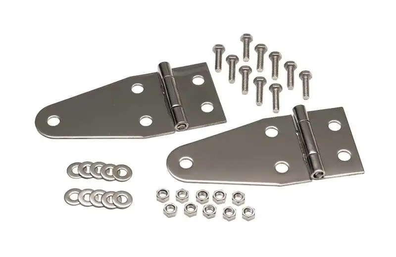 Kentrol 30402 Jeep CJ/YJ Hood Hinge Pair 55-95 CJ and Wrangler YJ Polished Silver Kentrol