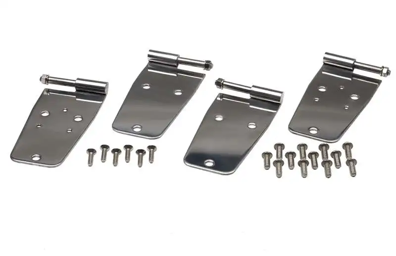 Kentrol 30420 Jeep CJ/YJ Door Hinge Set 4 Pieces 76-93 CJ and Wrangler YJ Polished Silver Kentrol