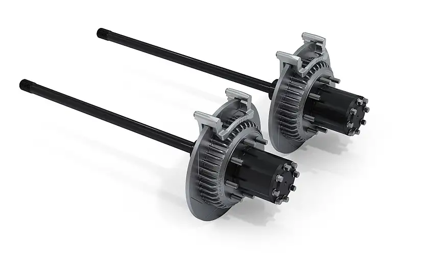 TeraFlex Rear 8-Lug Full Float Dana 44 32 Spline Conversion Axle Kit With Big Slotted Rotors For 2007-18 Jeep Wrangler JK 2 Door & Unlimited 4 Door Rubicon Models 3043300