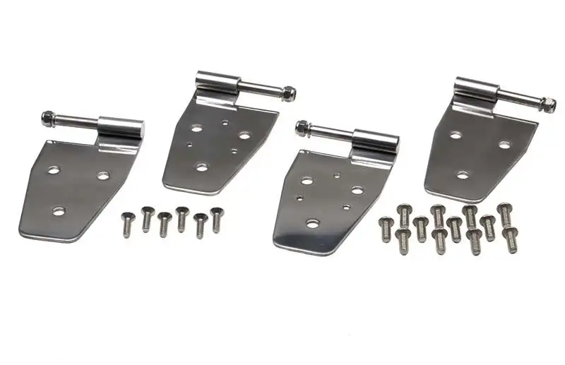 Kentrol 30441 Jeep YJ Door Hinge Set 4 Pieces 87-95 Wrangler TJ Polished Silver Kentrol