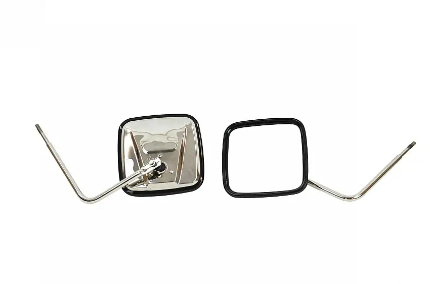 Kentrol 30443 JEEP CJ/YJ/TJ/JK Outback Mirrors Pair 76-18 CJ and Wrangler YJ/TJ/JK Polished Silver Kentrol