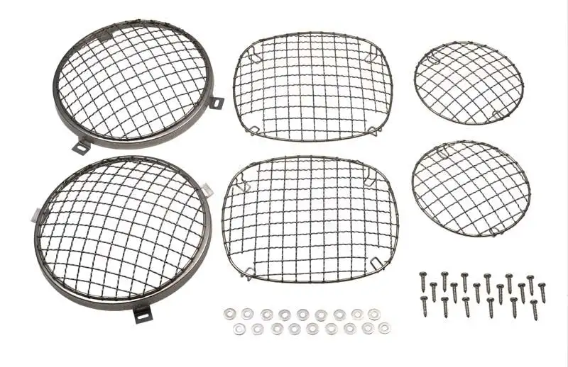 Kentrol 30465 Jeep CJ Wire Mesh Guard Set 6 Pieces 76-86 CJ Polished Silver Kentrol