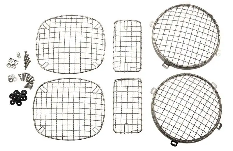 Kentrol 30488 Jeep TJ Wire Mesh Guard Set 6 Pieces 97-06 Wrangler TJ Polished Silver Kentrol