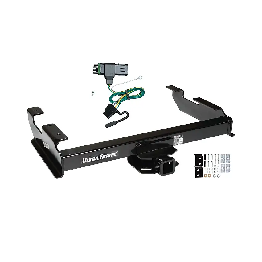 1992-2000 Chevrolet C2500 Crew Cab Draw-tite Class 4 Trailer Hitch, 2 Inch Square Receiver Bundle w/ Plug-n-Play T-One Wiring Harness 41901