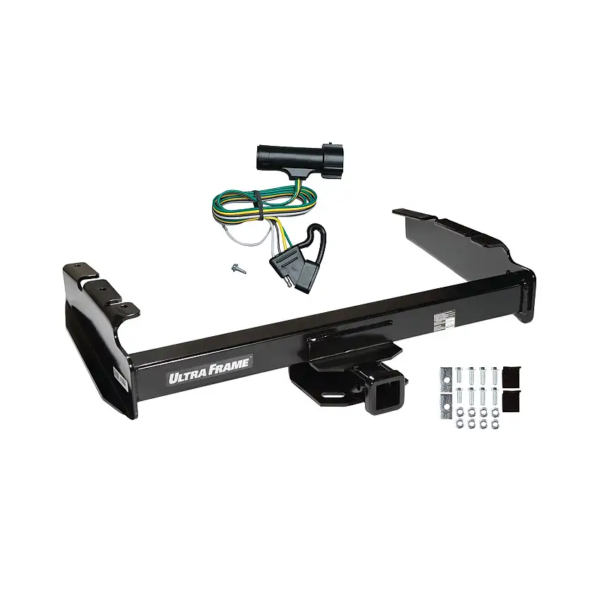 1980-1986 Ford F-250 Except w/Custom Fascia Draw-tite Class 4 Trailer Hitch, 2 Inch Square Receiver Bundle w/ Plug-n-Play T-One Wiring Harness 41904
