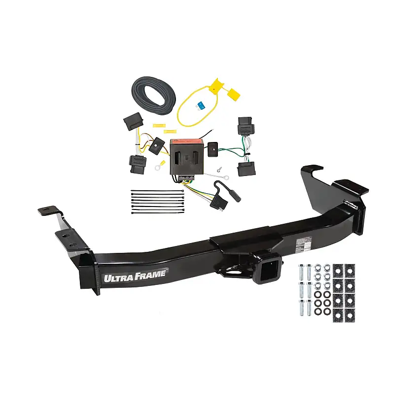 2009-2014 Ford E-150 Econoline Draw-tite Class 4 Trailer Hitch, 2 Inch Square Receiver Bundle w/ Plug-n-Play T-One Wiring Harness 41926