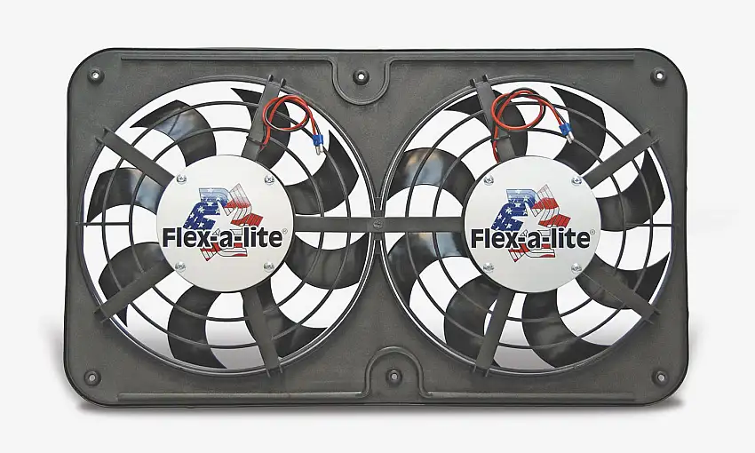 Flex-A-Lite 105422 Fan Electric 12 1/8 dual shrouded puller Lo-Profile S-blade w/o controls