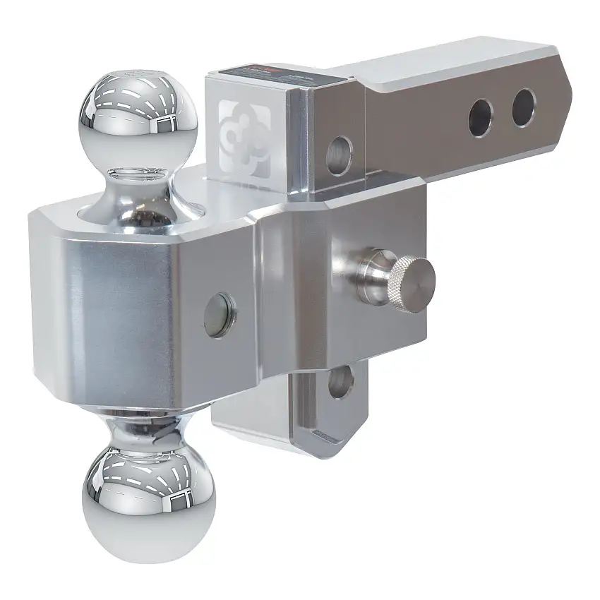 CURT AlumaLite Adjustable Aluminum Hitch with Dual Ball, 3-1/2" Drop