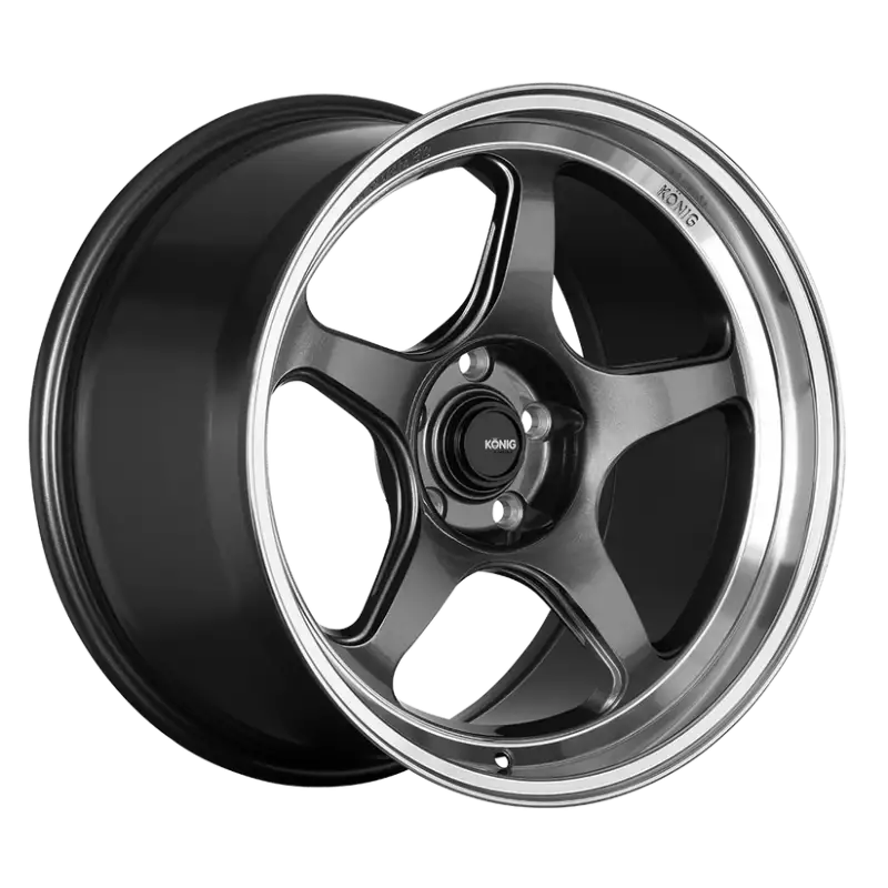 Konig Hyperspec 17x8 4x100 ET40 Anthracite Metallic Wheel w/ Mirror Machined Lip (Knurled Bead)