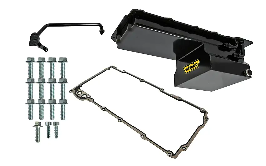 Weiand 5028WND Weiand Oil Pan Kit- Fabricated - Black
