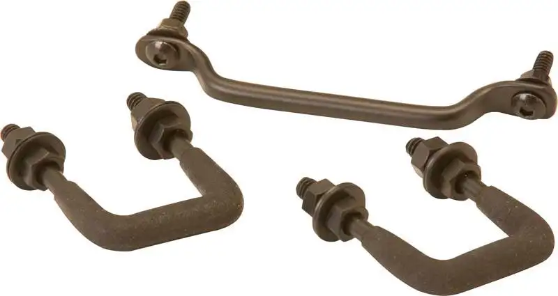Kentrol 50439 Jeep YJ Windshield Tie Down Kit 87-95 Wrangler TJ Powdercoat Black Kentrol