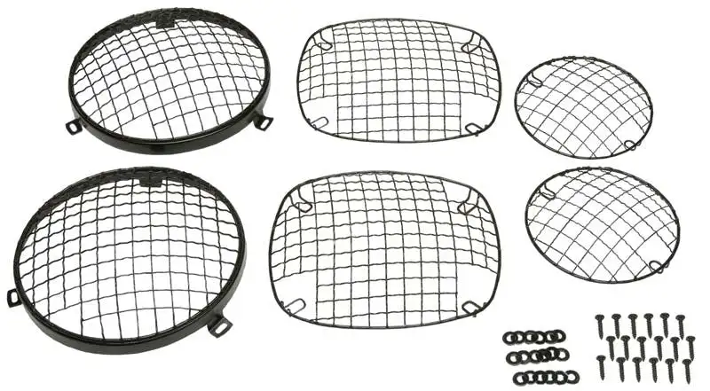 Kentrol 50465 Jeep CJ Wire Mesh Guard Set 6 Pieces 76-86 CJ Powdercoat Black Kentrol