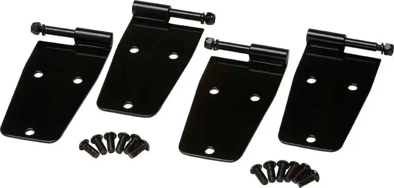 Kentrol 50474 Jeep CJ/YJ Hardtop Door Hinge Set Without Mirror Holes 4 Pieces 76-93 CJ and Wrangler YJ Powdercoat Black Kentrol