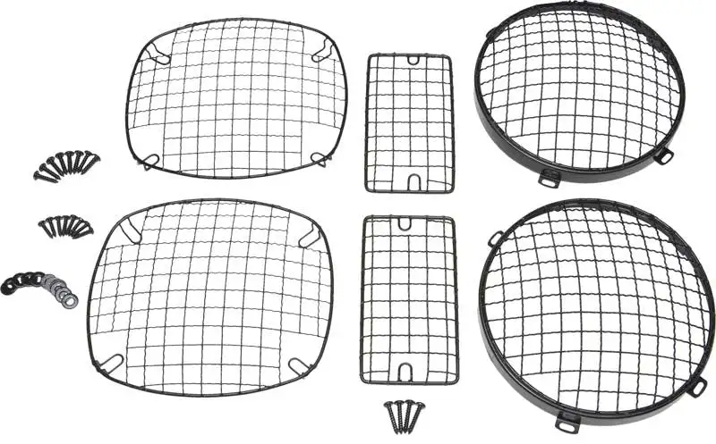 Kentrol 50488 Jeep TJ Wire Mesh Guard Set 6 Pieces 97-06 Wrangler TJ Powdercoat Black Kentrol