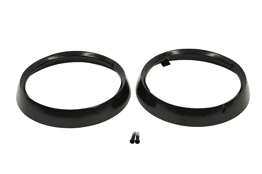 Kentrol 50537 Jeep CJ Headlight Bezels Pair 72-86 CJ Powdercoat Black Kentrol