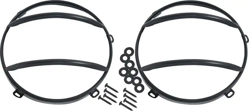 Kentrol 50573 Jeep JK Euro Headlight Guards Pair 07-18 Wrangler JK Powdercoat Black Kentrol