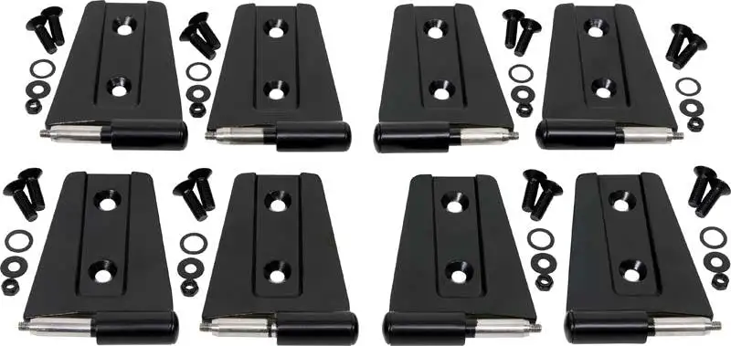Kentrol 50576 Jeep JK Door Hinge Set 8 Pieces 4 Door 07-18 Wrangler JK Powdercoat Black Kentrol