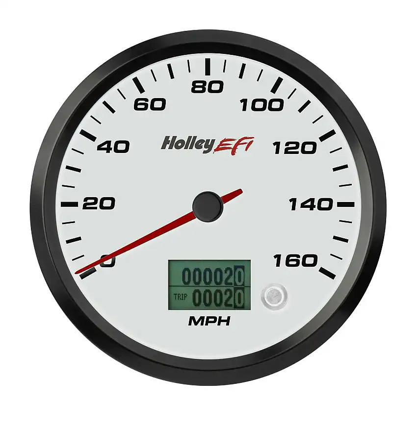 Holley EFI 553-120W 4-1/2 SPEEDOMETER, 0-160 MPH, CAN, WHITE